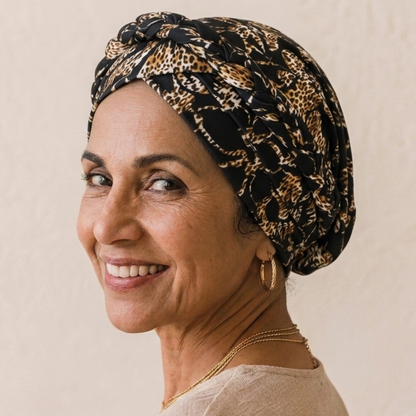 Cheetah Boho Braid Turban (un-lined)