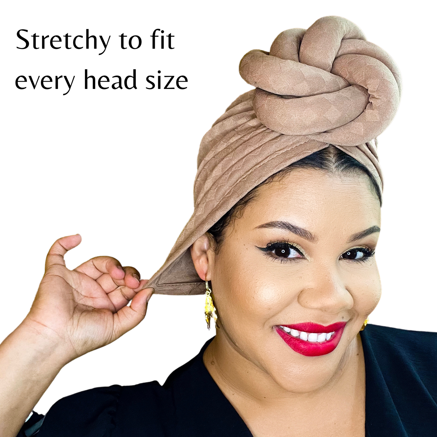 Mocha Statement Turban Satin-Lined