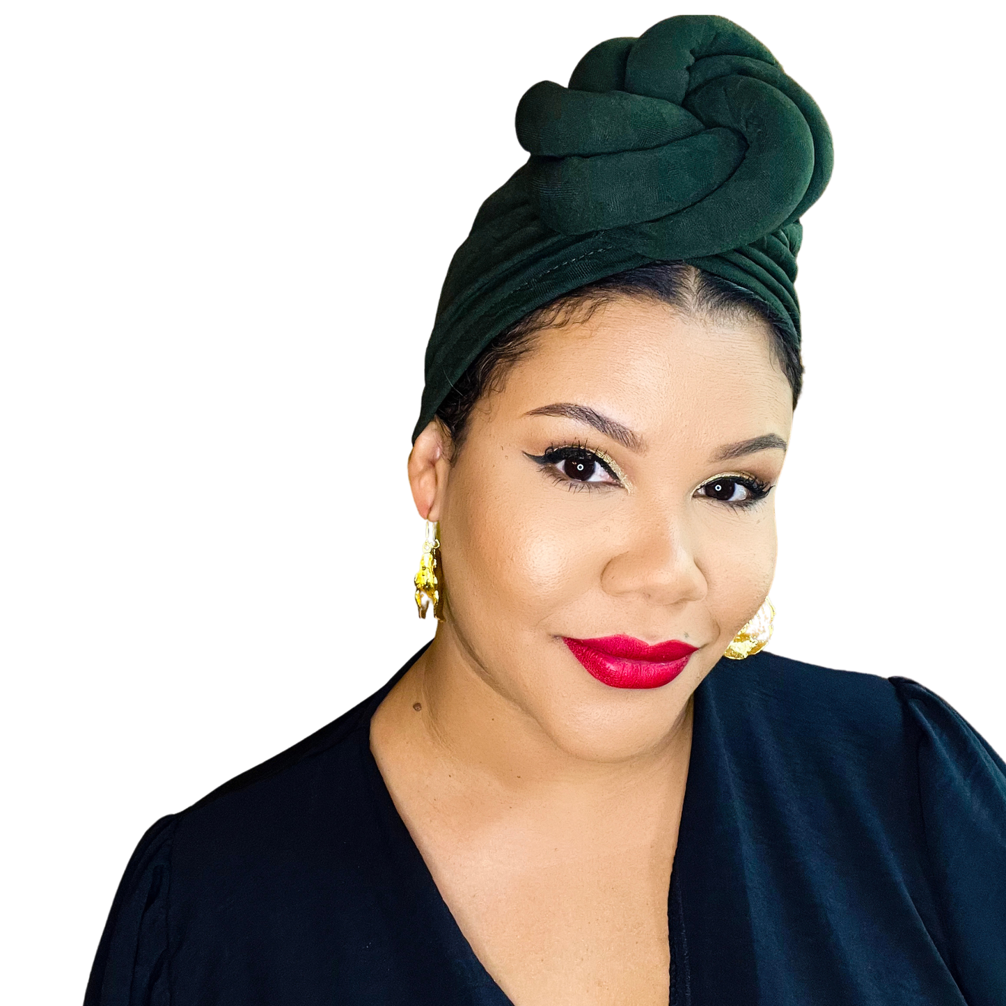Green Statement Turban Satin-Lined