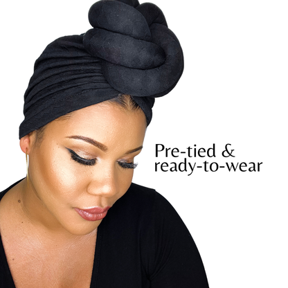 Mustard Statement Turban Satin-Lined