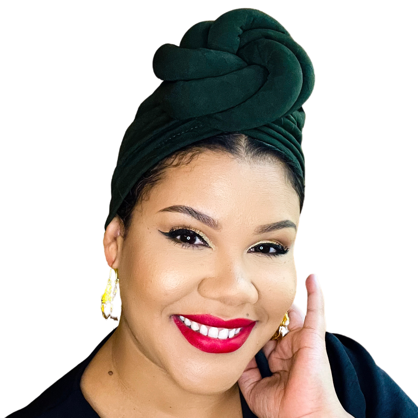 Green Statement Turban Satin-Lined
