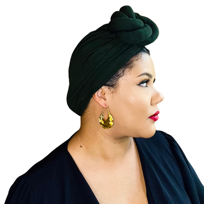 Green Statement Turban Satin-Lined