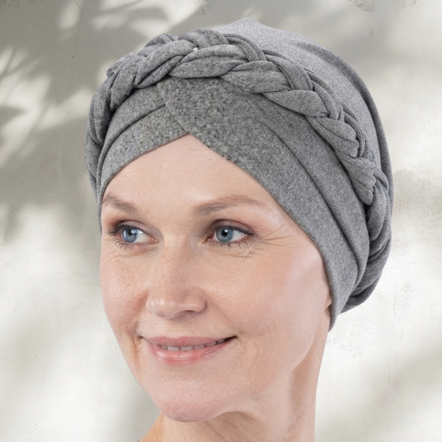 Gray Jersey Boho Braid Turban (un-lined)
