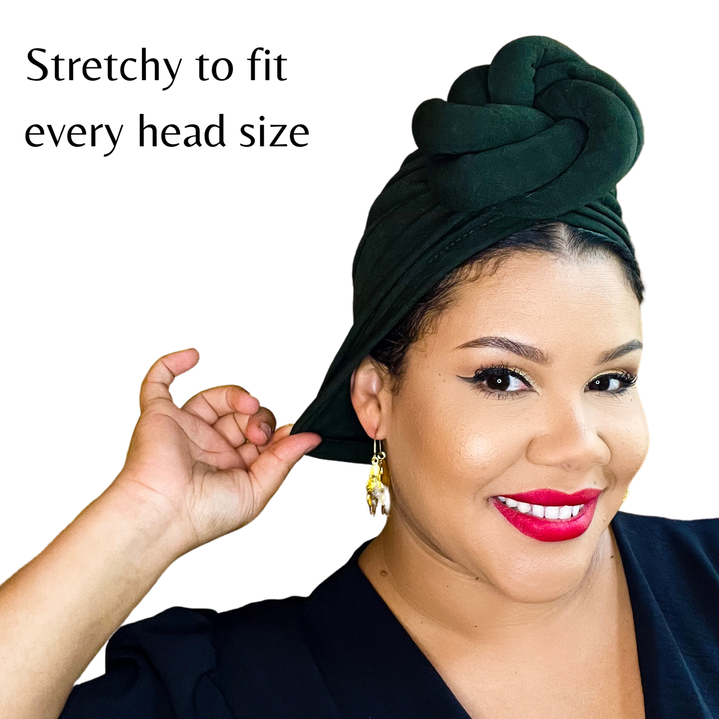 Green Statement Turban Satin-Lined