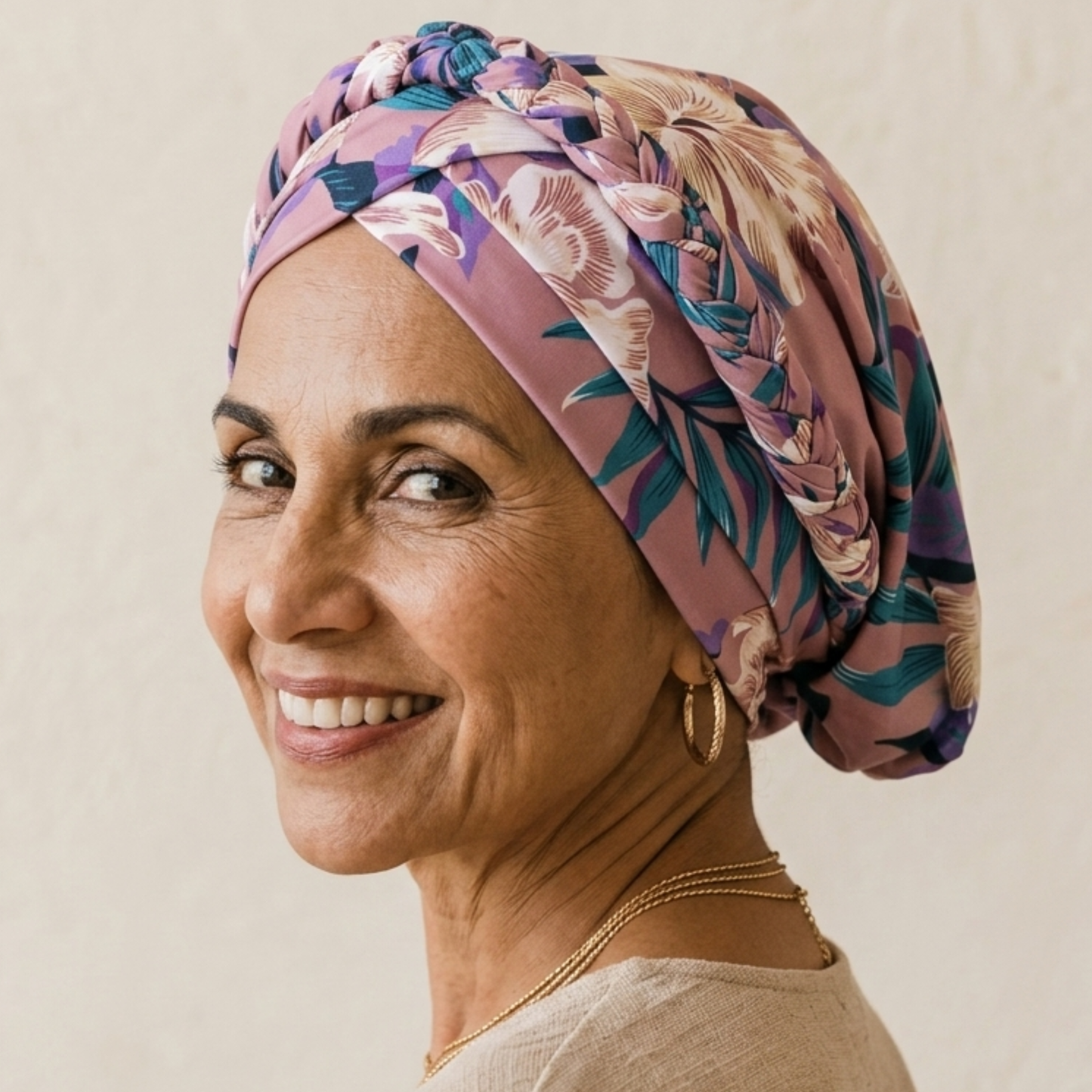 Hibiscus Boho Braid Turban (un-lined)