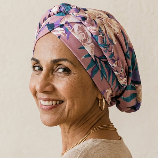 Hibiscus Boho Braid Turban (un-lined)