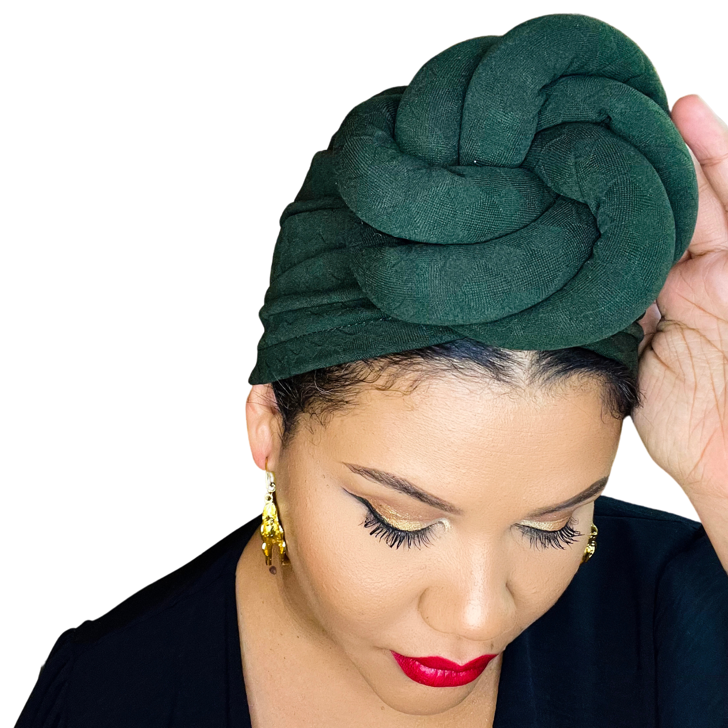 Green Statement Turban Satin-Lined
