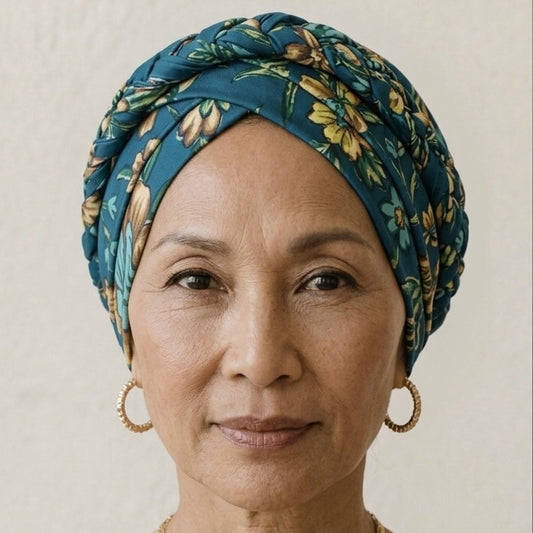 Azure Boho Braid Turban (un-lined)